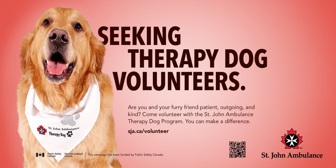 Seeking Therapy Dog Volunteers.