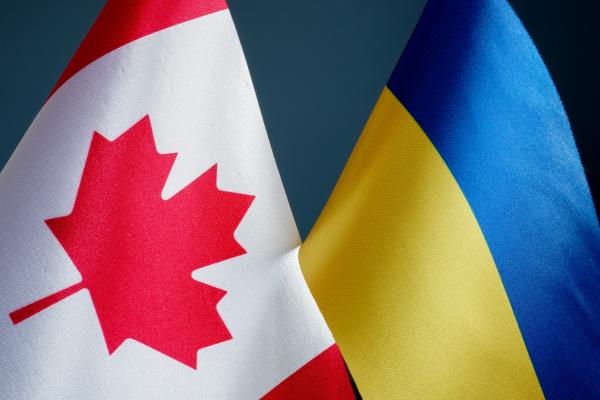 Canadian and Ukrainian Flags